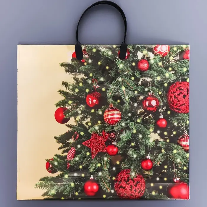 Пакет Пакет "Мерцание", полиэтиленовый с пластиковой ручкой, 37 х 33 см.