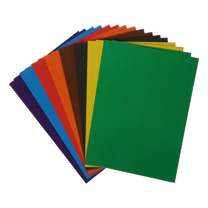 Картон цветной А4, 16 листов, 8 цветов Картон цветной А4, 16 листов, 8 цветов "Луч", плотность 220 г/м2