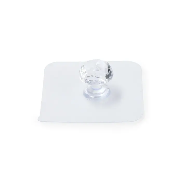 Ручка-кнопка с клейкой поверхностью ТУНДРА, прозрачный, набор 4 шт.