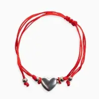 Браслет-оберег &laquo;Красная нить&raquo;, Your daily life сердце, цвет серебро, 7 см