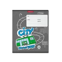 Тетрадь 18 листов в клетку, ErichKrause City Transport, обложка мелованный картон, блок офсет 100% белизна, МИКС