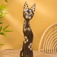 Сувенир «Кошка», 60×14×6 см, дерево, коричневый, МИКС