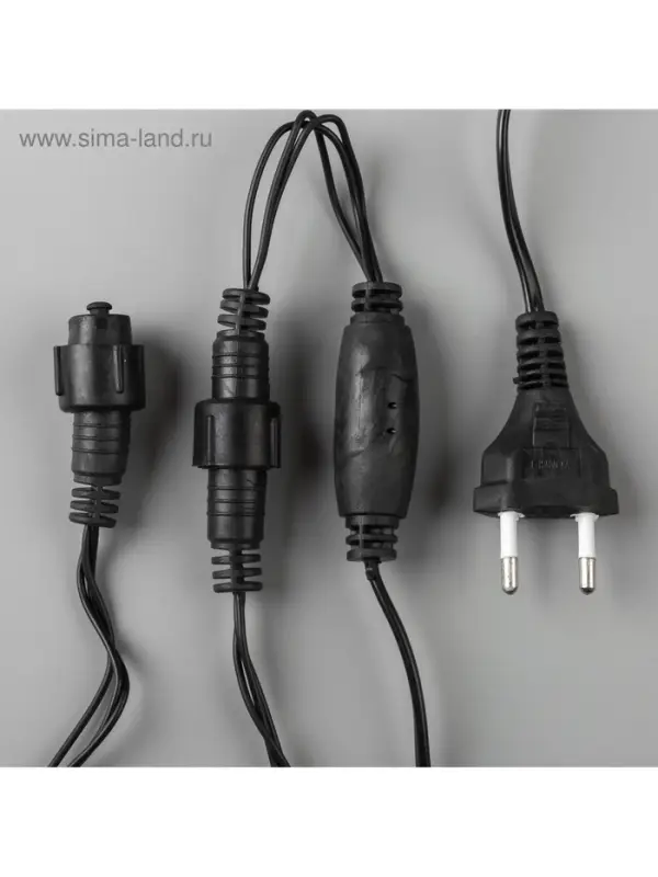 Гирлянда &laquo;Сеть&raquo; 2&times;1.5 м, IP44, УМС, тёмная нить, 192 LED, свечение белое, 220 В