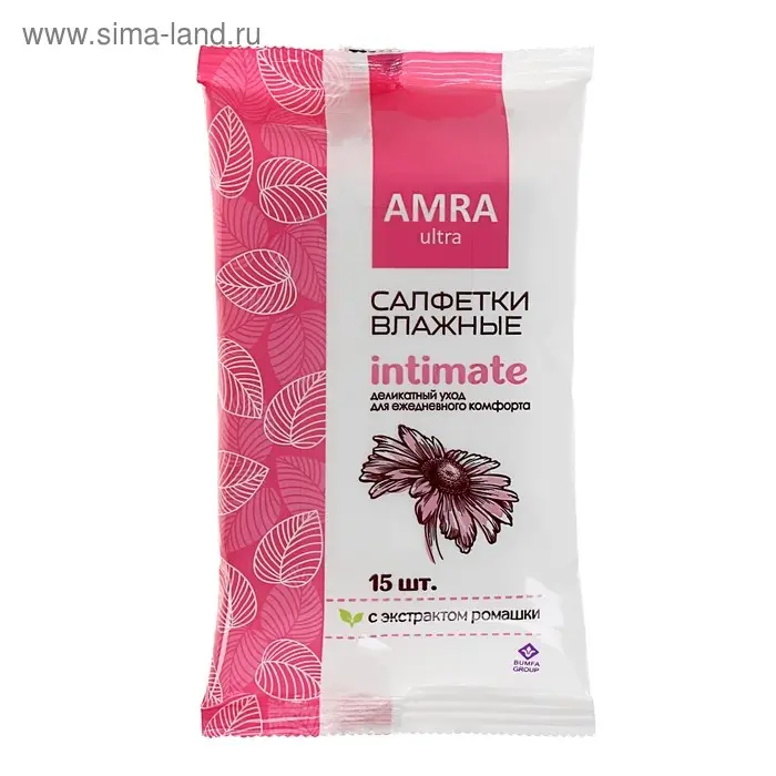 Влажные салфетки Amra, для интимной гигиены, женские, 15 шт. Влажные салфетки Amra, для интимной гигиены, женские, 15 шт.