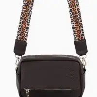 Сумка женская кросс-боди TEXTURA на молнии, 21&times;7&times;13 см, тёмно-коричневая