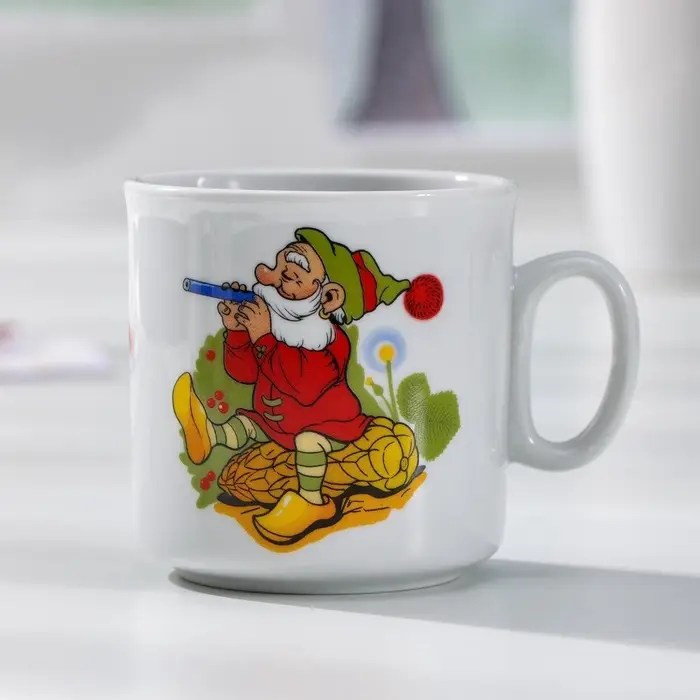 Кружка детская Добрушский завод &laquo;Лесовичок&raquo;, 200 мл, фарфор, белая, рисунок МИКС