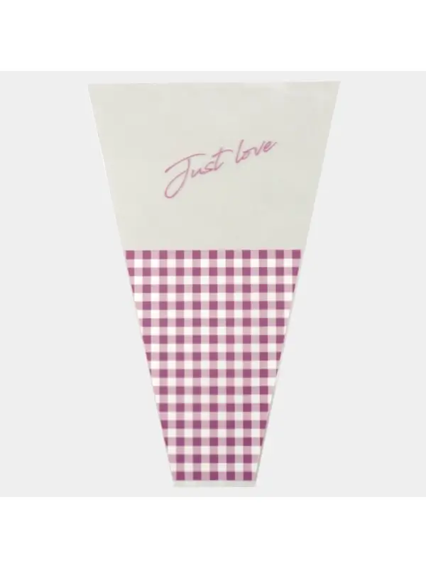 Пакет для цветов Just love, лавандовая клетка, 29.5&times;10&times;45 см