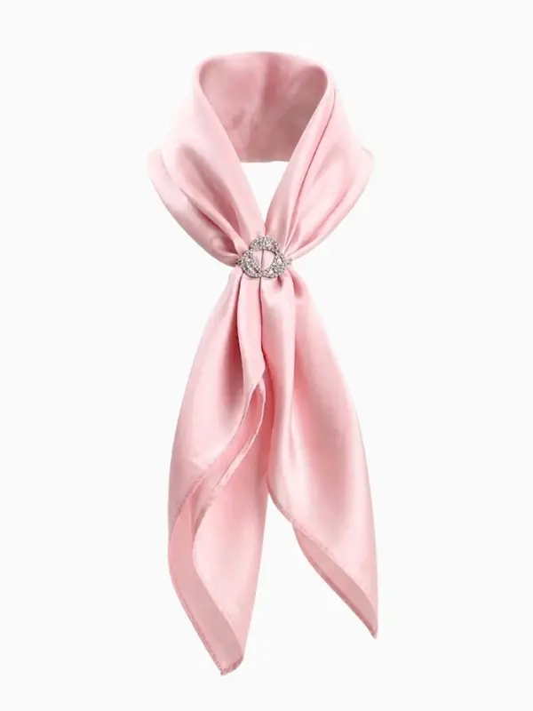 Зажим для платка &laquo;Три нити&raquo;, белый в серебре