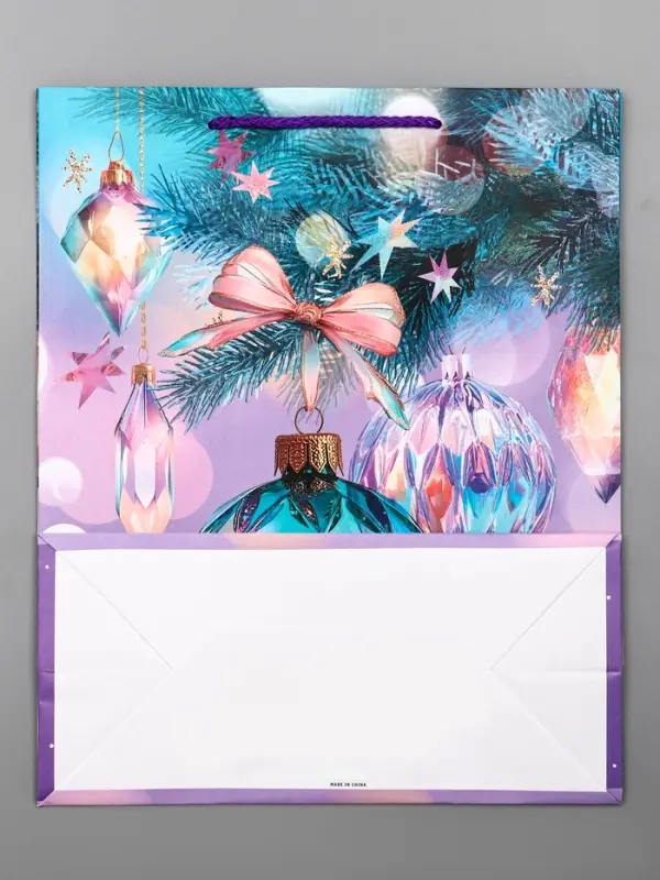 Пакет подарочный новогодний ламинированный, «Мечты» , 26×12×32 см