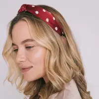 Ободок для волос QF &laquo;Кокетка&raquo;, 3 см, красный горох