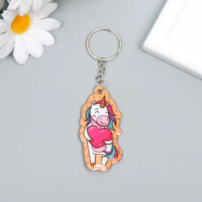 Брелок для ключей на кольце «Единорожка с сердцем», ПВХ мягкий, 5.9×3 см Брелок для ключей на кольце «Единорожка с сердцем», ПВХ мягкий, 5.9×3 см