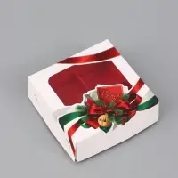 Коробка подарочная для 4 конфет &laquo;Счастья в Новом году!&raquo;, 10.5&times;10.5&times;3.5 см