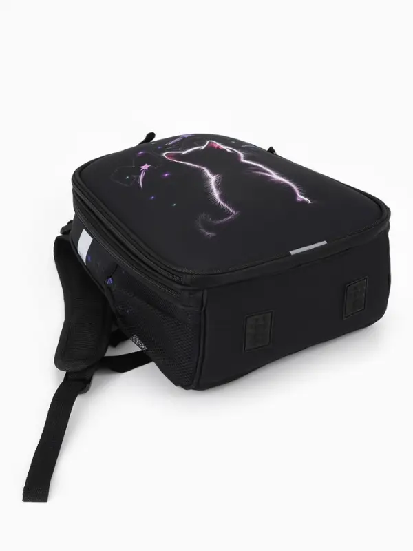 Рюкзак школьный для девочки &laquo;Котик&raquo;, Stavia, эргономичная спинка, 30&times;16&times;38 см, чёрный