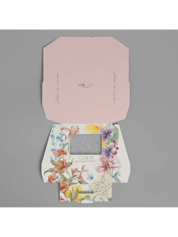 Кондитерская упаковка, коробка с ламинацией &laquo;Цветы&raquo;, 10&times;8&times;3.5 см