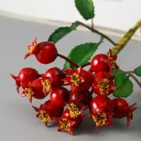Цветы искусственные "Шиповника пучок" 23 см, красный