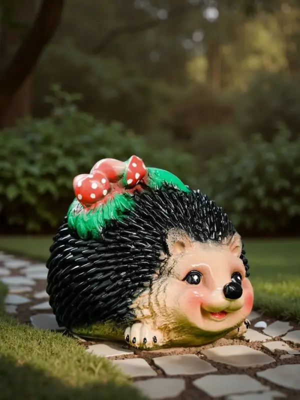 Садовая фигура из гипса &laquo;Ёжик с грибочками&raquo;, 18&times;28&times;20 см