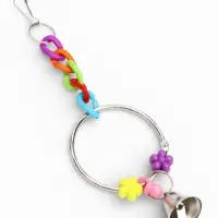 Игрушка для птиц "Кольцо и бусы" с колокольчиками, 20 х 7 см, микс цветов