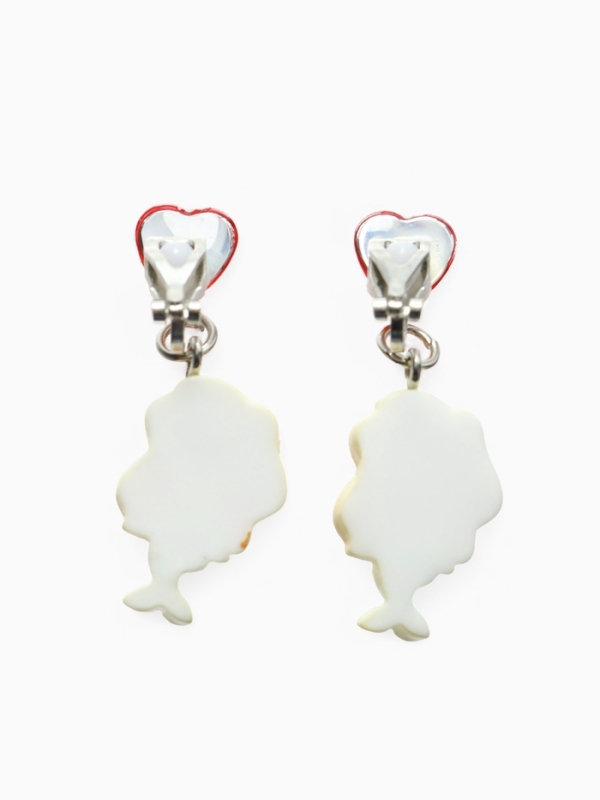 Серьги-клипсы детские  Серьги-клипсы детские "Выбражулька" русалочка с сердцем кристалл, цветные