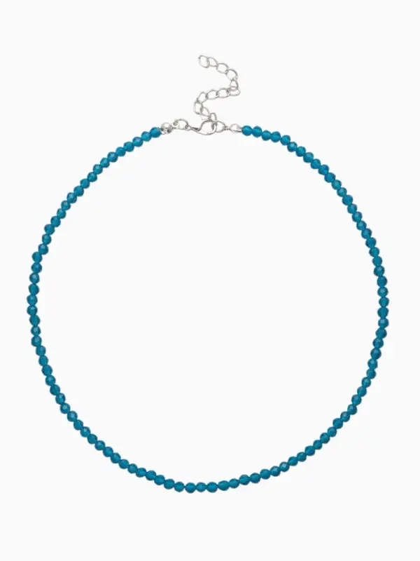 Чокер из бисера &laquo;Хрусталь&raquo;, голубой в серебре, 36 см + 5 см доп, цепочка