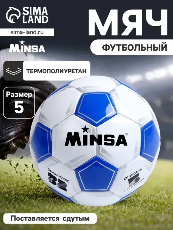 Футбольный мяч MINSA Classic, машинная сшивка, 32 панели, р. 5, TPU