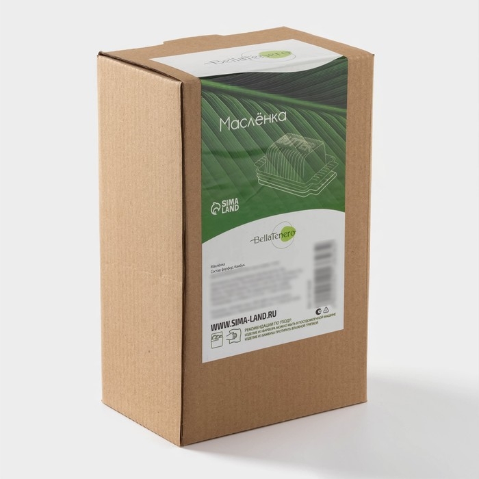 Маслёнка фарфоровая на бамбуковой подставке BellaTenero, 500 мл, цвет белый Маслёнка фарфоровая на бамбуковой подставке BellaTenero, 500 мл, цвет белый