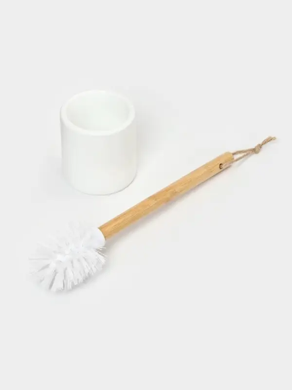 Ёрш для унитаза Доляна Bamboo, белый