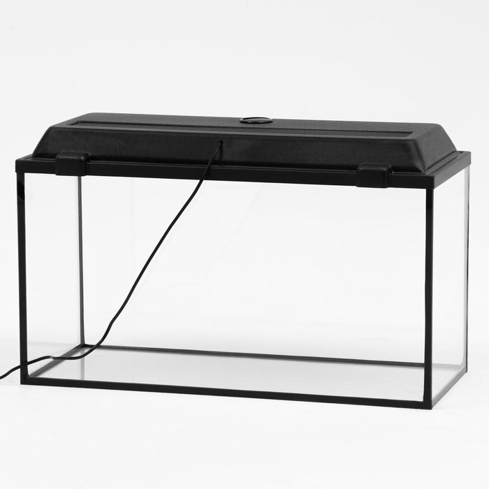 Аквариум Аквариум "Прямоугольный" с крышкой, 75 литров, 69 х 29 х 37 см, чёрный