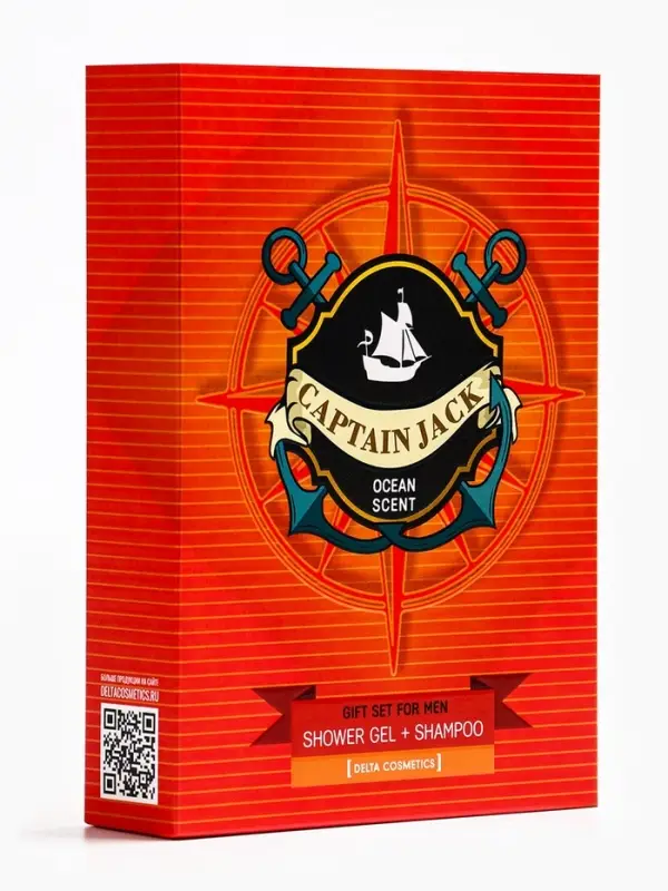 Подарочный набор мужской Captain Jack Ocean Scent: гель для душа 250 мл + шампунь 250 мл
