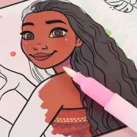 Раскраска водная &laquo;Поиски Пуа&raquo;, с маркером, многоразовая, Моана