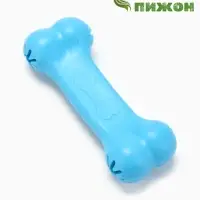 Жевательная игрушка для собак &laquo;Вкусная кость&raquo;, 11 см, с отверстиями для лакомств, TPR, голубая