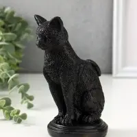 Подсвечник на 1 свечу &laquo;Кошка&raquo;, полистоун, 17&times;10&times;8 см, чёрный