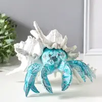 Фигура полистоун &laquo;Коралловый риф. Краб в ракушке&raquo;, 23.5&times;23.5&times;17.8 см