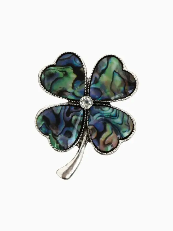 Брошь-кулон &laquo;Галиотис. Клевер&raquo;, зелёная в серебре