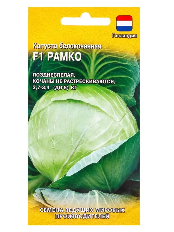 Семена Капуста белокочанная &laquo;Рамко&raquo; F1, 10 шт., Голландия, для квашения
