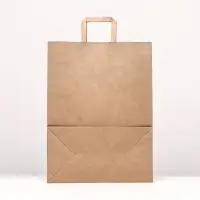 Пакет бумажный, плоская ручка крафт 32&times;17&times;43 см, 90 г/м&sup2;