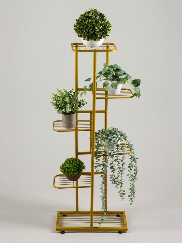 Подставка для цветов Greengo, 6 полок, 44 × 22 × 105 см, напольная, металл, цвет золотой Подставка для цветов Greengo, 6 полок, 44 × 22 × 105 см, напольная, металл, цвет золотой