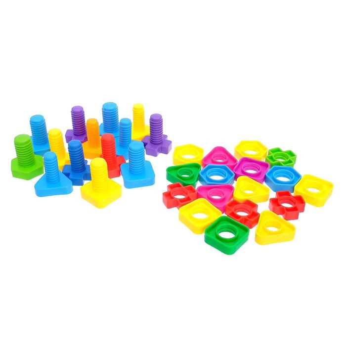 Конструктор «Болты и гайки», размер одной детали 4 х 4 х 1,5 см Конструктор «Болты и гайки», размер одной детали 4 х 4 х 1,5 см