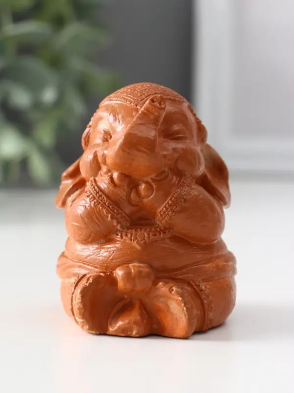 Фигура «Слон ничего не говорю», 7×5.5×6 см, красная глина