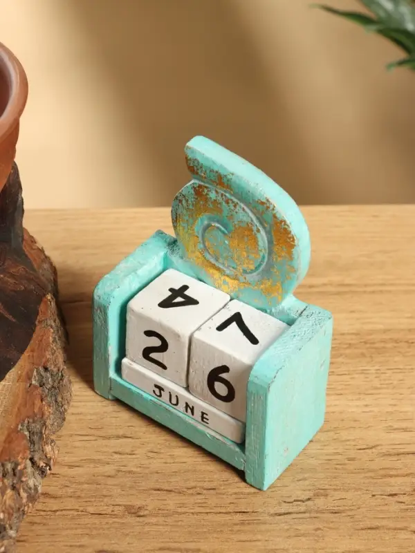 Календарь настольный &laquo;Ракушка&raquo;, 7&times;4&times;9 см, дерево, бирюзовый