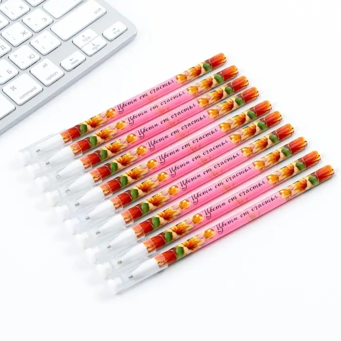 Ручка шариковая синяя паста 0.5 мм с колпачком «Цвети от счастья» пластик Ручка шариковая синяя паста 0.5 мм с колпачком «Цвети от счастья» пластик