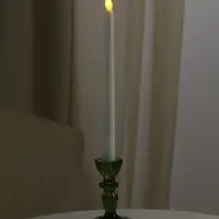 Стеклянный подсвечник на 1 свечу &laquo;Бутон на ножке&raquo;, зелёный, d=2 см, 7&times;7&times;11 см