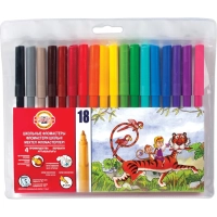 Фломастеры ZOO 1002 18цв/наб смываемые вентилир. ПВХ с подв 771002AH04TERU