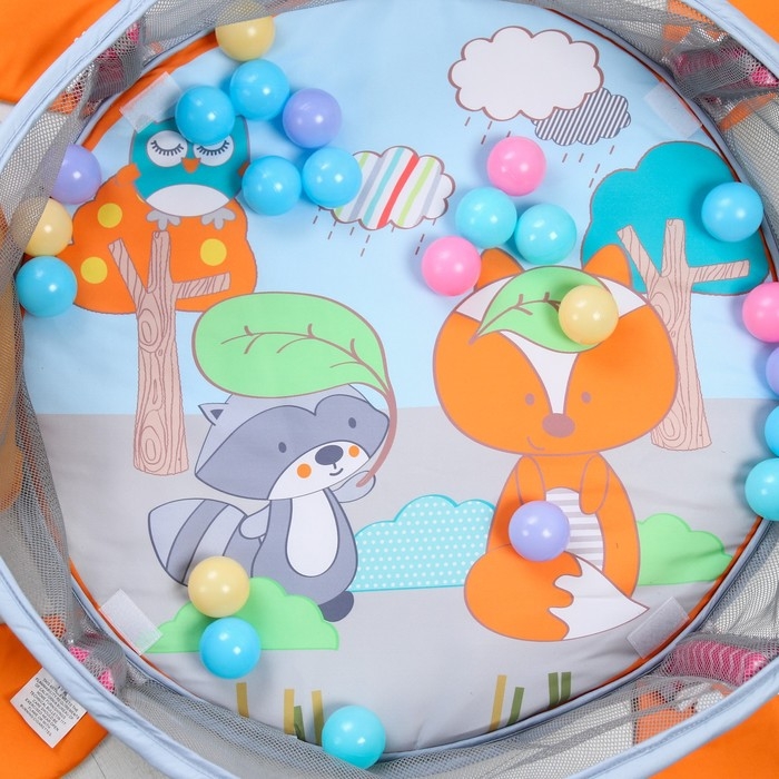 Развивающий коврик 3 в 1 «Лиса», 68х68 см, 30 цветных шариков, 5 игрушек, Крошка Я Развивающий коврик 3 в 1 «Лиса», 68х68 см, 30 цветных шариков, 5 игрушек, Крошка Я