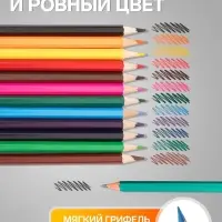 Карандаши Calligrata, цветные, 12 цветов, ЭКОНОМ, шестигранные, пластиковые, пенал-тубус и 3 чернографитных карандаша с ластиком в ПОДАРОК