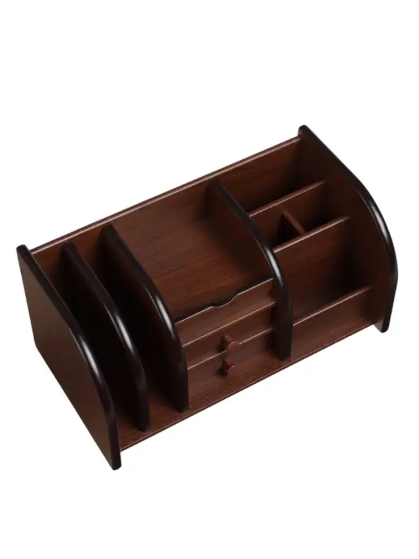 Органайзер 7 секций, 2 выдвижных ящика, серия Орех с кантом темным, 16&times;30&times;15 см