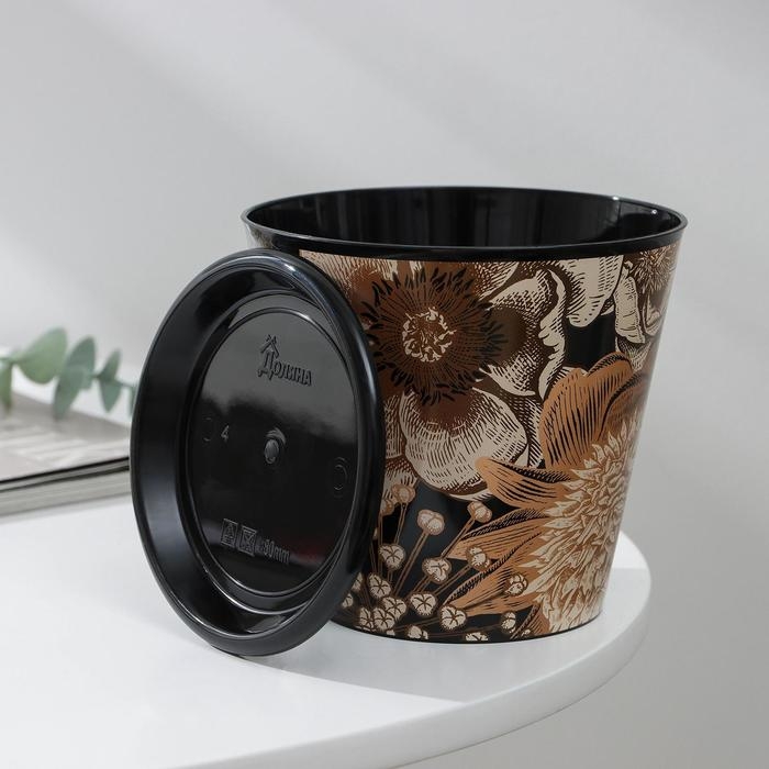 Горшок для цветов Доляна «Голди», 800 мл, цвет чёрный Горшок для цветов Доляна «Голди», 800 мл, цвет чёрный