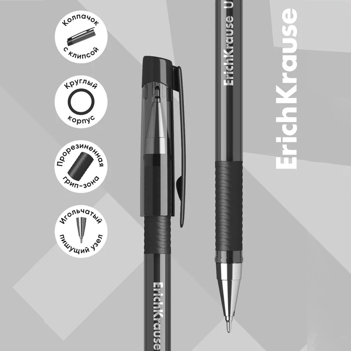 Ручка шариковая ErichKrause ULTRA-30 Original, узел 0.7 мм, чернила чёрные, длина письма 1000 метров Ручка шариковая ErichKrause ULTRA-30 Original, узел 0.7 мм, чернила чёрные, длина письма 1000 метров