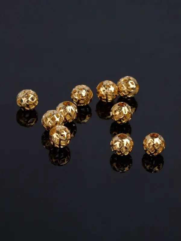 Кримп (зажимная бусина) СМ-395 (набор 10 шт.), 6 мм, цвет золото