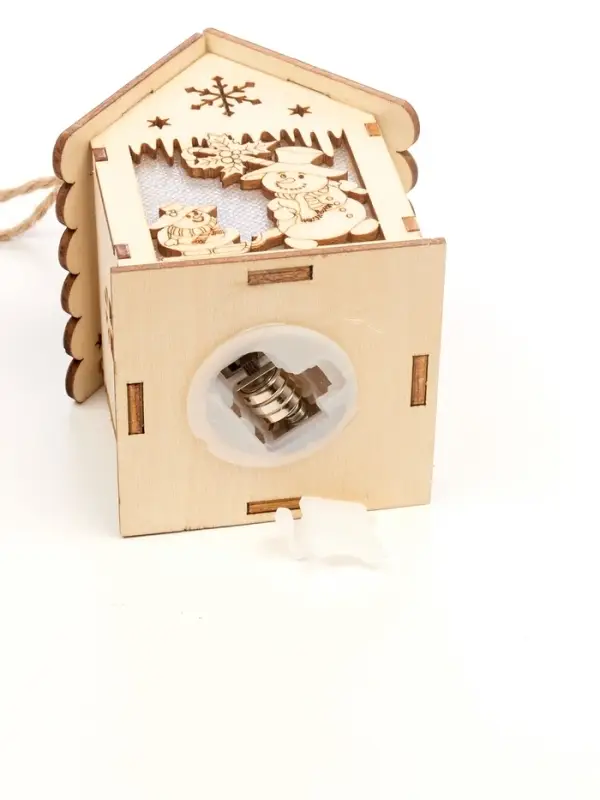 Ёлочная игрушка &laquo;Снеговики&raquo; 9&times;6.5 см, подвеска, от батареек AG10&times;3, свечение тёплое белое