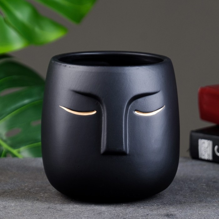 Горшок  Горшок "Мистер Твикс" 12х12х12см, черный